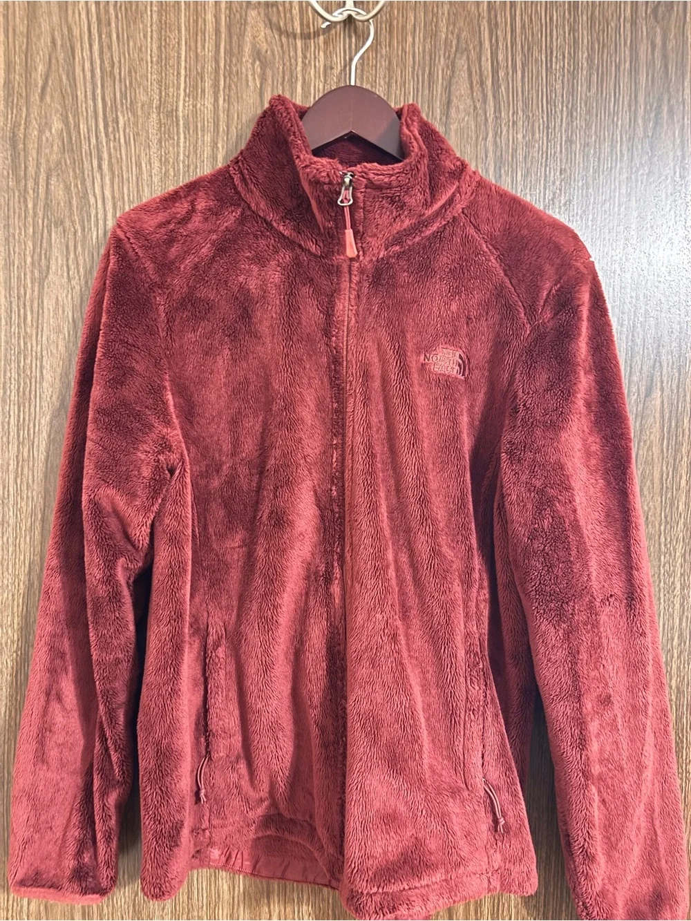 The North Face Women’s Red Plush Full-Zip Teddy Jacket